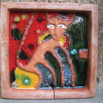 Keramikplatte, ca. 25x25 cm, 2011, privatbesitz