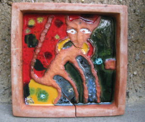 Keramikplatte, ca. 25x25 cm, 2011, privatbesitz