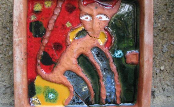 Keramikplatte, ca. 25x25 cm, 2011, privatbesitz