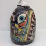dose, keramik, engoben, feuerstein, 18cm, 2017, privatbesitz