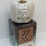 schrein, Keramik, Messing, Mahagoni, ca. 30 cm, 2017