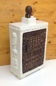 SCHREIN White Maroc Keramik, Holz, Höhe ca. 50 cm