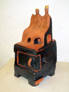 schrein,keramik,holz,metall,teilvergoldet,2009,privatbesitz