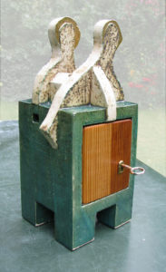 schrein,keramik,holz,metall,teilvergoldet,2008,privatbesitz