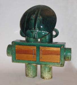 schrein,keramik,holz,metall,teilvergoldet,2004,privatbesitz