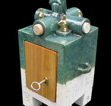 schrein,keramik,holz,metall,teilvergoldet,2008,privatbesitz