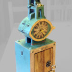 uhr,keramik,holz,bronze,teilvergoldet,2013,privatbesitz