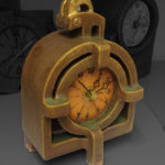 uhr,keramik,teilvergoldet,um 2013,privatbesitz