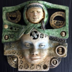 Maske, Keramik,Oxide,Glasur, ca.30x30, 2018